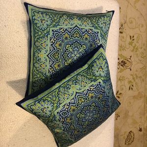 Pair of Pottery Barn silk pillows